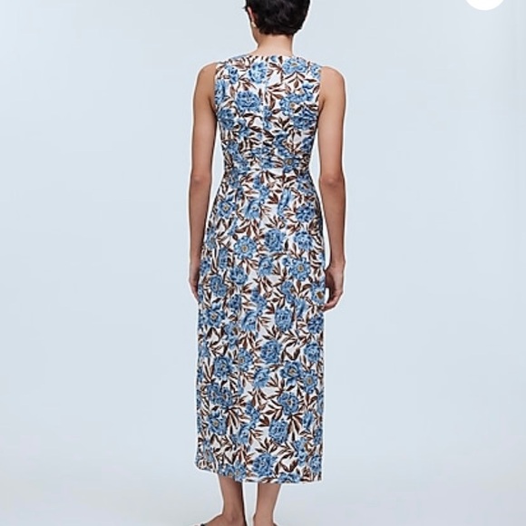 NWT Madewell Sleeveless V-Neck Midi Dress in Floral sz 0 - Picture 2 of 6